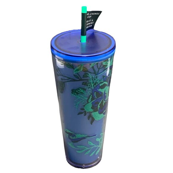 Starbucks Holiday 2022 Color Changing Blue Berry Corsage Venti Tumbler 24oz NWT - Picture 1 of 4